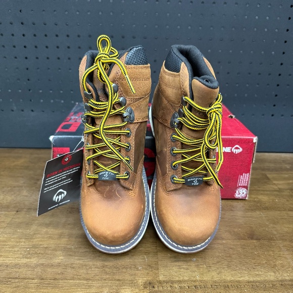 New W/ Box! Women's Wolverine Hellcat 6" CarbonMax Toe Brown Leather Work Boots - Picture 4 of 5